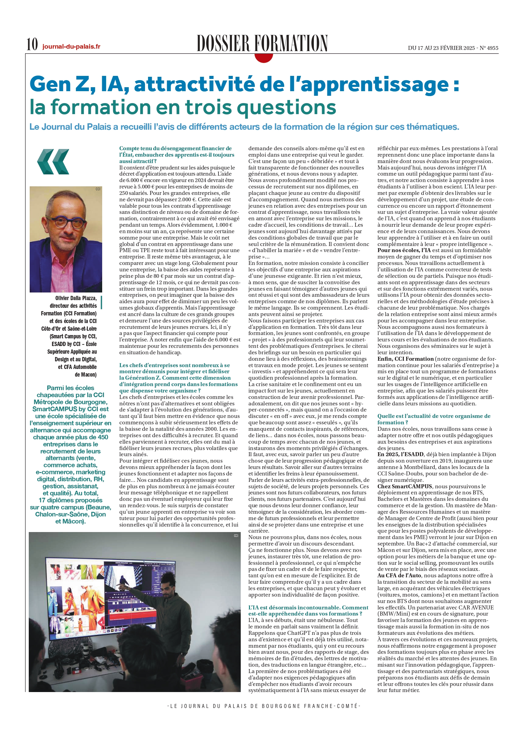 Interview Olivier Dalla Piazza - La formation en 3 Questions - Dossier Formation - Le Journal du Palais